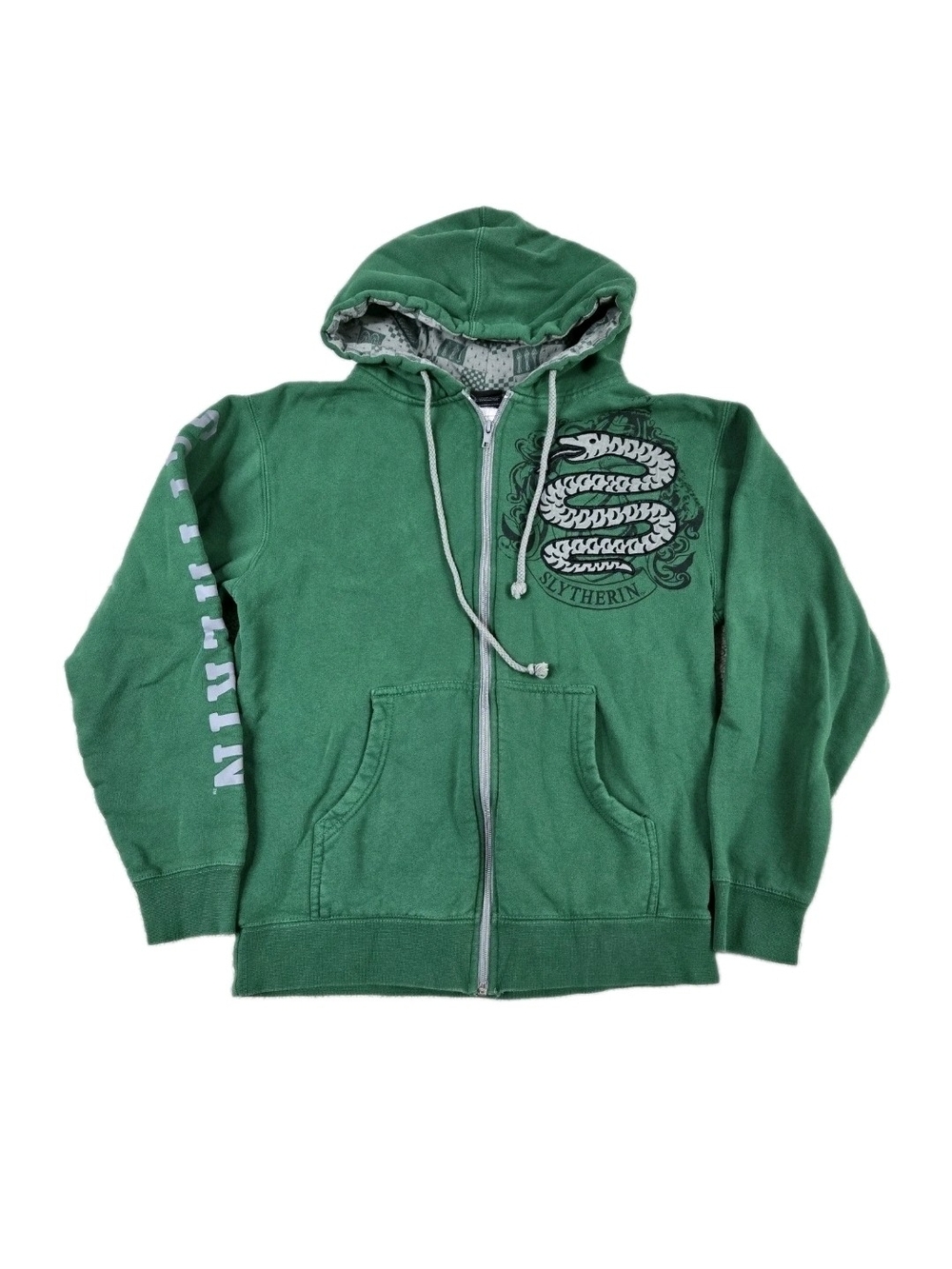 Wizarding World Of Harry Potter Zip Hoodie Green Size S Slytherin Embroidered